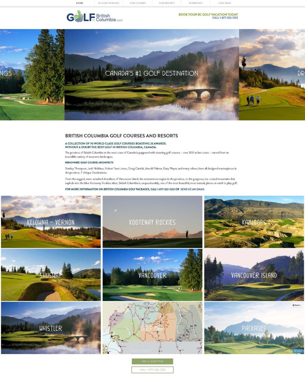 Web Advisors Client - British Columbia Golf Marketing Alliance