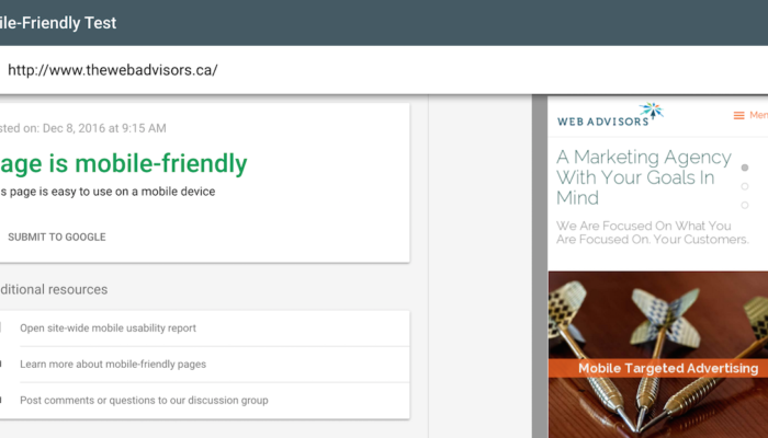 The Web Advisors Mobile Friendly Website