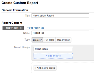 Custom analytics reports