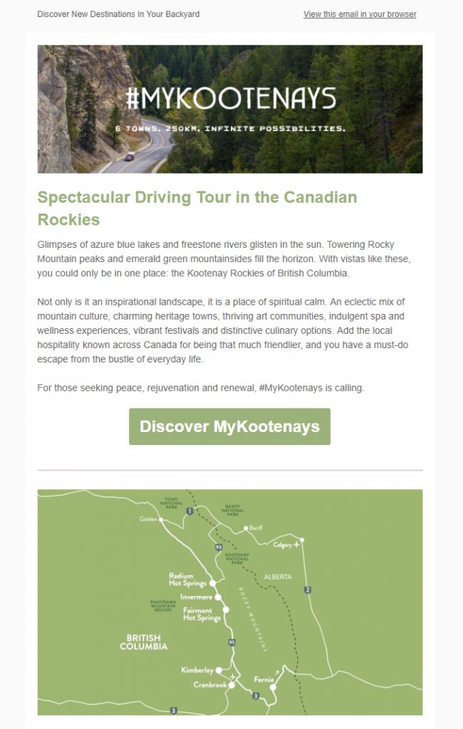 Discover MyKootenays Email Marketing
