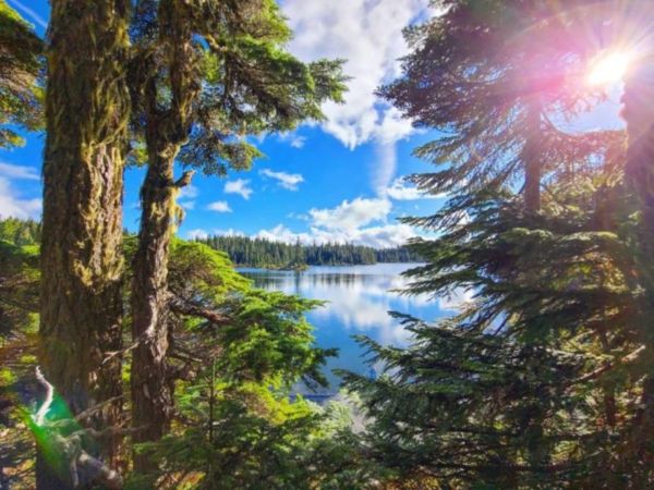 Alpine photo over lake in Vancouver Island