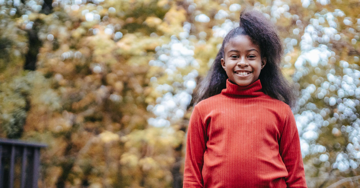 Young girl outside in natural lighting.