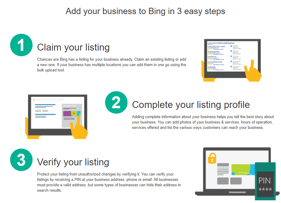 Three Bing steps screenshot