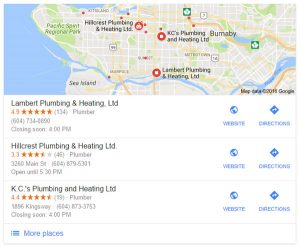 google local search results